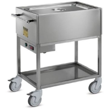 Carrello termico capacità 1x1/1 g.n. h200mm, struttura e pann.inox - termostato meccanico