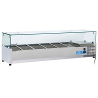 Vetrina portabacinelle refrigerata per bacinelle L. 1500 mm - 5x GN1/3 + 1x 1/2