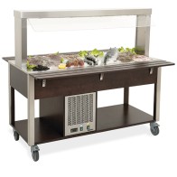 Buffet freddo su ruote con refrigerazione statica, +4°/+10°C, 4x GN1/1