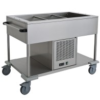 Carrello refrigerato statico con ripiano inferiore, 1 vasca 3x GN 1/1, +4 °C/+10 °C