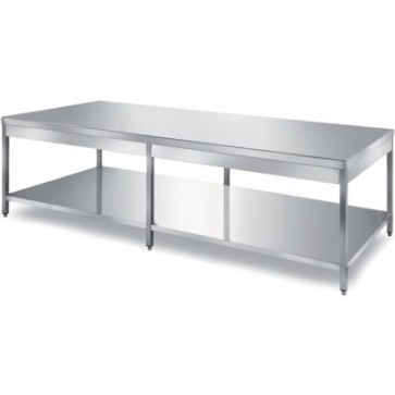 Tavolo con 1rip. inf.con angolo ragg. su 2 fronti h 60 mm 2200x1400x850 h