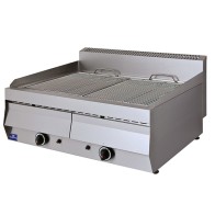 Grillvapor professionale ad acqua a gas da banco, 2 zone di grigliatura.