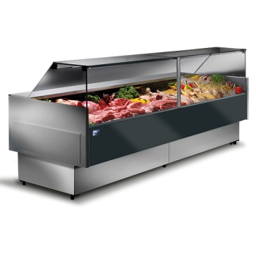 Banco Vetrina espositiva alimentari refrigerato ventilato temperatura di esercizio 0°/+4°C 2000x1140mm