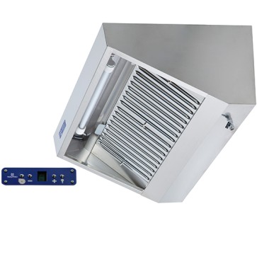 Cappa parete con motore/regolatore/luce modello snack con filtri a labirinto.per cucine industriale