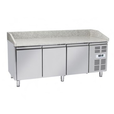 Tavolo refrigerato pizza 600x400 con 3 porte e piano in granito; import product