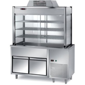 Elemento refrigerato con vetrina refrigerata soprastante, dim. mm. 1200x700x2000h