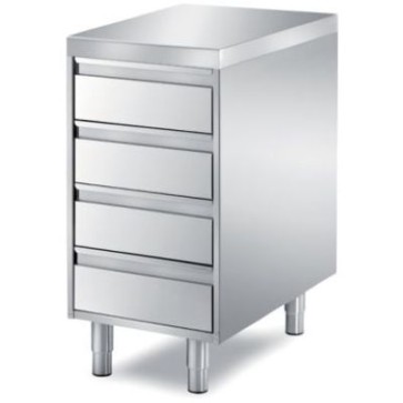 Cassettiera a 4 cassetti mm 450x900x850 h angolo ragg. su 1 fronte h 60