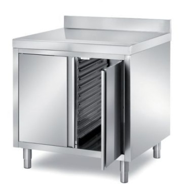 Tavolo armadiato con 2 ante a battente e con 1 vano portateglie 400x600mm - dim. mm 1000x900x850 h