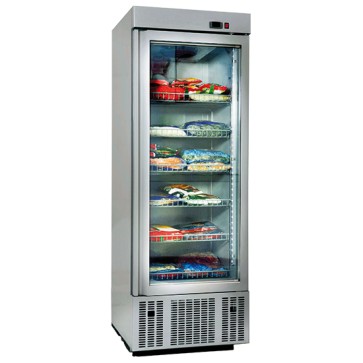 Congelatore da 650 litri con 1 porta a vetro e 6 ripiani, -2°/-18°C