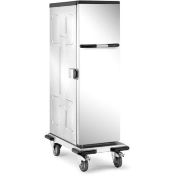 Carrello thermobox versione neutra con porta a battente, capacità 14xgn1/1 h40mm oppure 7xgn1/1 h100mm oppure 3xgn1/1 h200mm + 2xgn1/1 h40mm. passo mm.55.