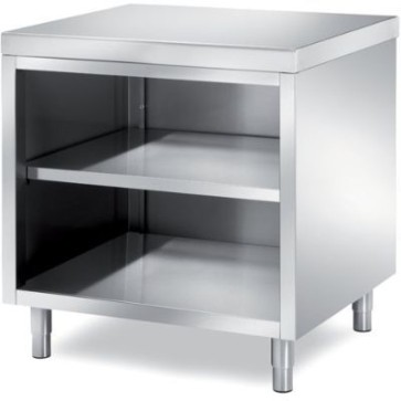 Base neutra retro banco bar a giorno, ripiano intermedio mm 1250x600x900 h