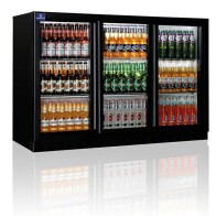 Vetrina refrigerata sottobanco back bar per bottiglie 3 porte battente, Cap. 330 litri, 6 griglie +1/+10 °C