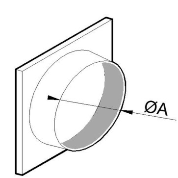 bocchettone per tubo flessibile in alluminio, ø 350 mm