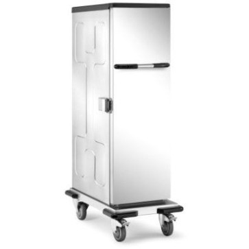 Carrello thermobox versione neutra con porta a battente, capacità 20xgn1/1 h40mm oppure 10xgn1/1 h100mm oppure 5xgn1/1 h200mm. passo mm.55.