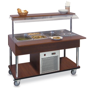 buffet freddo 4x GN 1/1 su ruote con refrigerazione statica +2°/+8°C