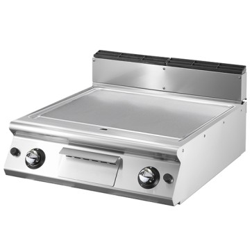 Fry-top gas con piano stampato piastra liscia da banco