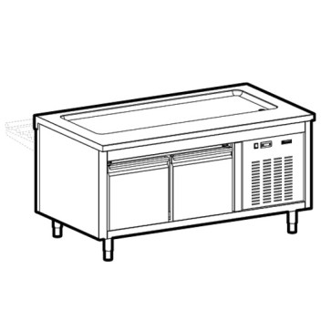 Elemento piano refrigerato su armadio refrigerato, l=2000 mm, 5x GN 1/1.