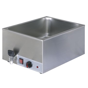 Bagnomaria elettrico da banco con rubinetto di scarico, 1 vasca GN1/1 h=150 mm