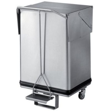 Tramoggia spigoli arrotond.c/ coperchio pedale-carrel-cap. 60 l.mm 395x335x 610h