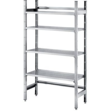 Scaffale a gancio a 4 ripiani asolati rinforzati mm 1600x500x1800 h