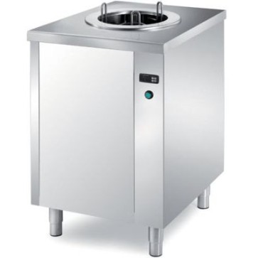 Tavolo distributore piatti risc. 2 colonne regolabili. cap. 100/120 piatti tondi diametro 190-260 mm. regolazione termostatica digitale 20°c - 110°c.kw 1,2 - 230 v - hz 50, mm 1000x700x890h