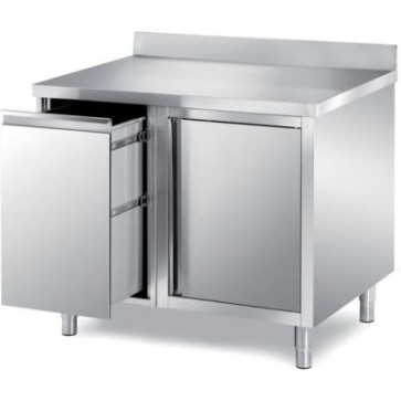Tavolo con anta a battente e cassettone estraibile-alzatina post. mm 1200x700x850 h