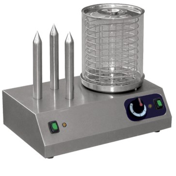 Scalda würstel con contenitore pyrex e 3 steli scaldapane, capacità 40 würstel