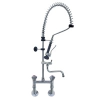 Doccione per stoviglie con miscelatore a parete e rubinetto monoacqua orizzontale, ø 1/2