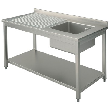 Lavello, 1 vasca, gocciolatoio sinistro, per cucine industriale
