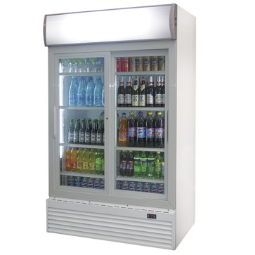 Frigovetrina porta in vetro scorrevoli 1000 lt. 8 griglie temp.+1/+10°c cassonetto luminoso in alto