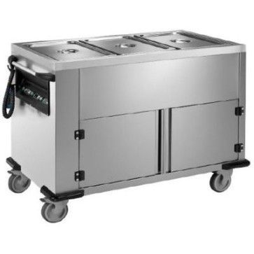 Carrello termico cap.2x1/1gn, vasca in 2 scomparti a 2 temp., mm 850x700x900 h