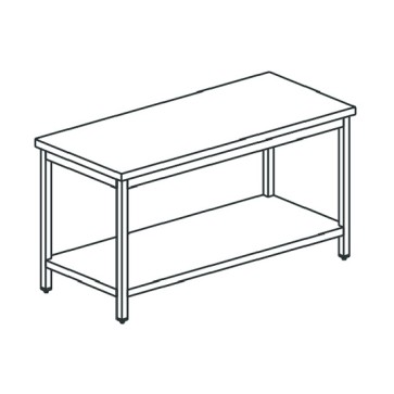 Tavolo da lavoro con ripiano, 1600x600 mm