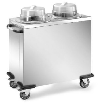 Distributore piatti refrigerabile, n.2 colonne fisse, capacità 100/120 piatti, diam. piatti 16/21 cm.