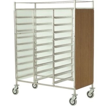 Carrello portavassoi con ripiano superiore e ringhierina