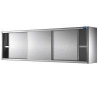 Pensile con porte scorrevoli e ripiano intermedio per cucine industriale 1500x400mm.