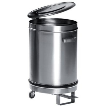 Tramoggia rifiuti c/coperchio pedale carrellata-capacità 100 l. mm. 460x740 h