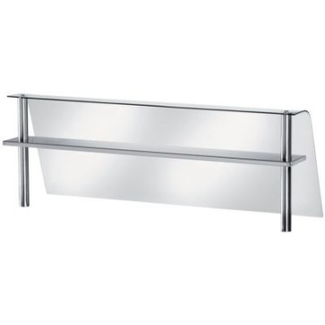 Vetro curvo temperato cm 120x56 h dotato di mensola intermedia di appoggio