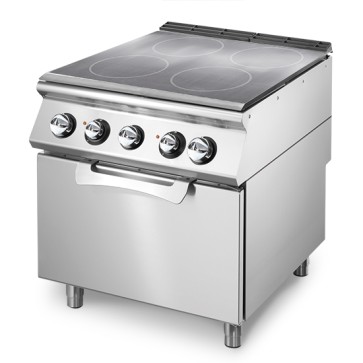 Tuttapiastra elettrica su forno elettrico statico GN 2/1, 4 zone di cottura