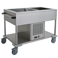 Carrello refrigerato statico con ripiano inferiore, 1 vasca 2x GN 1/1, +4 °C/+10 °C