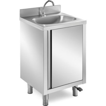 Lavamani armadiato con comando a pedale e porta battente