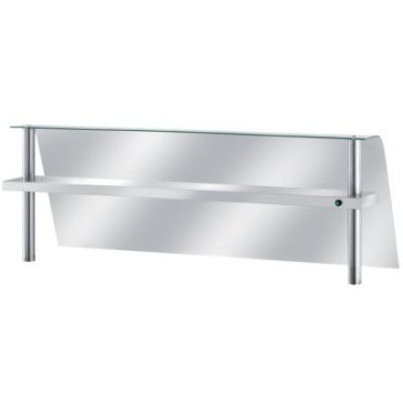 Vetro curvo temperato mm 900x560 h con mensola intermedia completa di lampada riscaldante - 300w