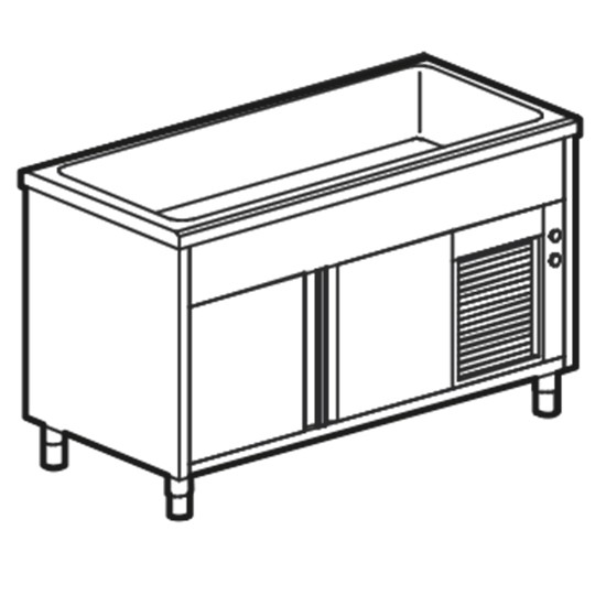 Elementi con vasca refrigerata su armadio refrigerato