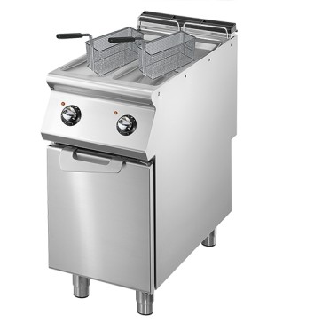 Friggitrice elettrica professionale 2 vasche capacità 8+8 lt su armadio chiuso