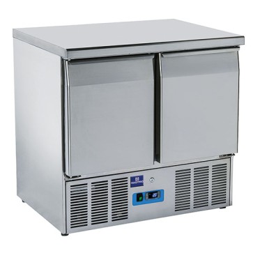 Banco refrigerato professionale con piano inox e vano refrigerato 2 porte - GN1/1 +4/+10°C