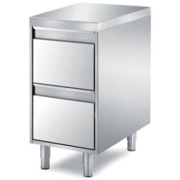 Cassettiera a 2 cassetti mm 550x800x850 h angolo ragg. su 1 fronte h 60
