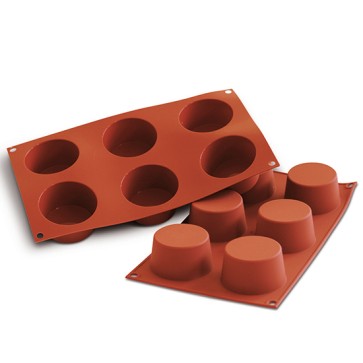 Stampo in silicone GN 1/3 per 6 muffins ø 68 mm