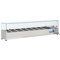 Vetrina portabacinelle refrigerata portabacinelle per incredienti L.1800 mm - Cap. 8x GN1/4