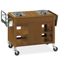 Carrello flambé con 2 fuochi