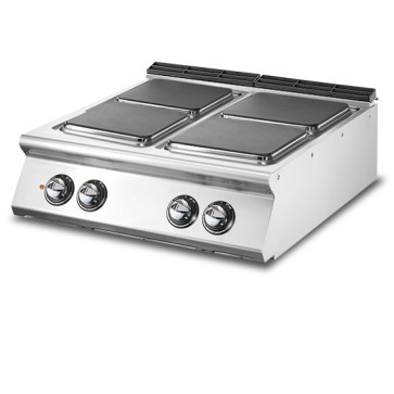 Cucina elettrica, versione top, 4 piastre quadre in ghisa