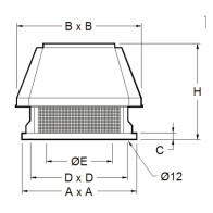 Estrattore da tetto centrifugo a 2 velocità, 10200 m³/h